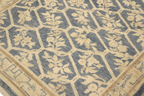 handmade Transitional Kafkaz Lt. Blue Tan Hand Knotted RECTANGLE 100% WOOL area rug 4' x 6'