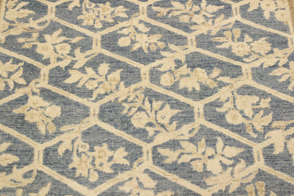 handmade Transitional Kafkaz Lt. Blue Tan Hand Knotted RECTANGLE 100% WOOL area rug 4' x 6'