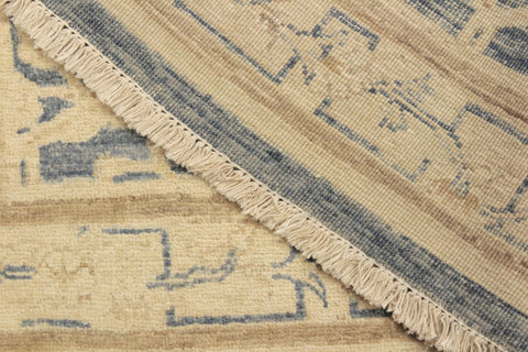 handmade Transitional Kafkaz Lt. Blue Tan Hand Knotted RECTANGLE 100% WOOL area rug 4' x 6'