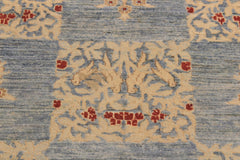 handmade Modern Kafkaz Lt. Blue Lt. Blue Hand Knotted RECTANGLE 100% WOOL area rug 4' x 6'