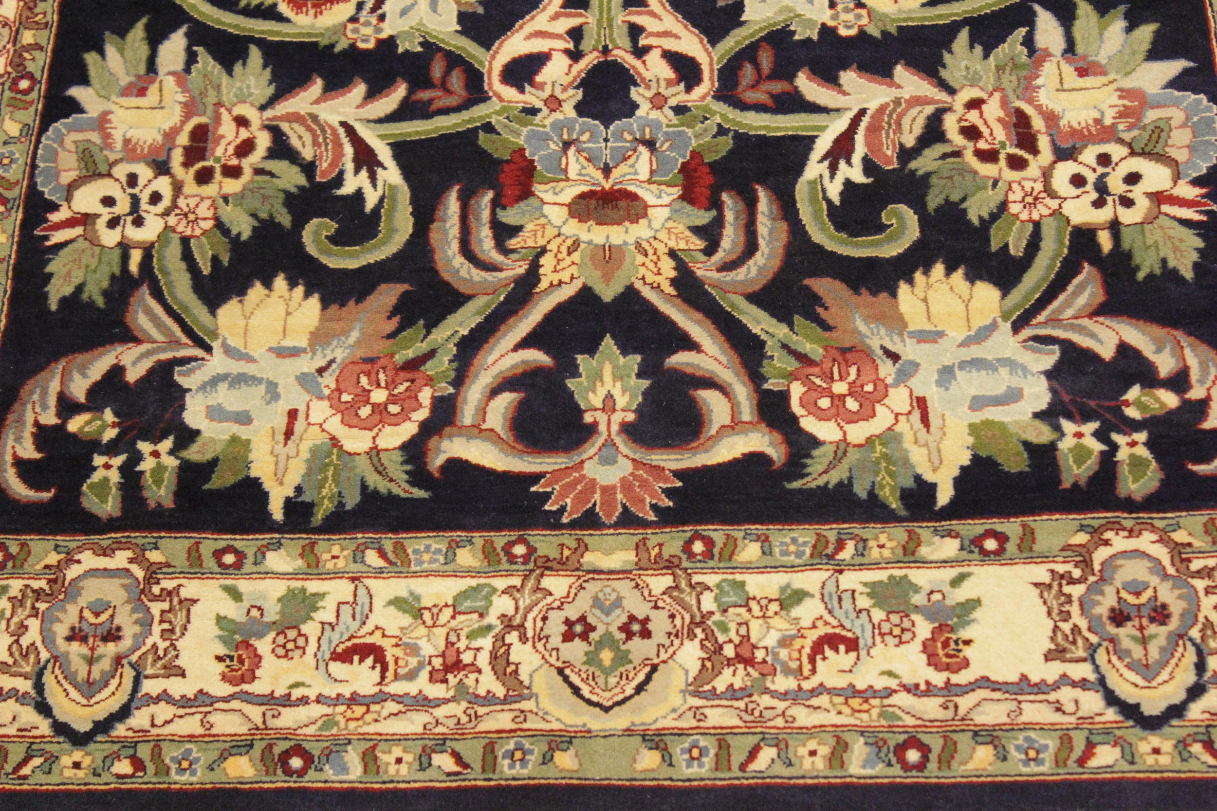 handmade Traditional Anarlaki Blue Beige Hand Knotted RECTANGLE 100% WOOL area rug 4x6