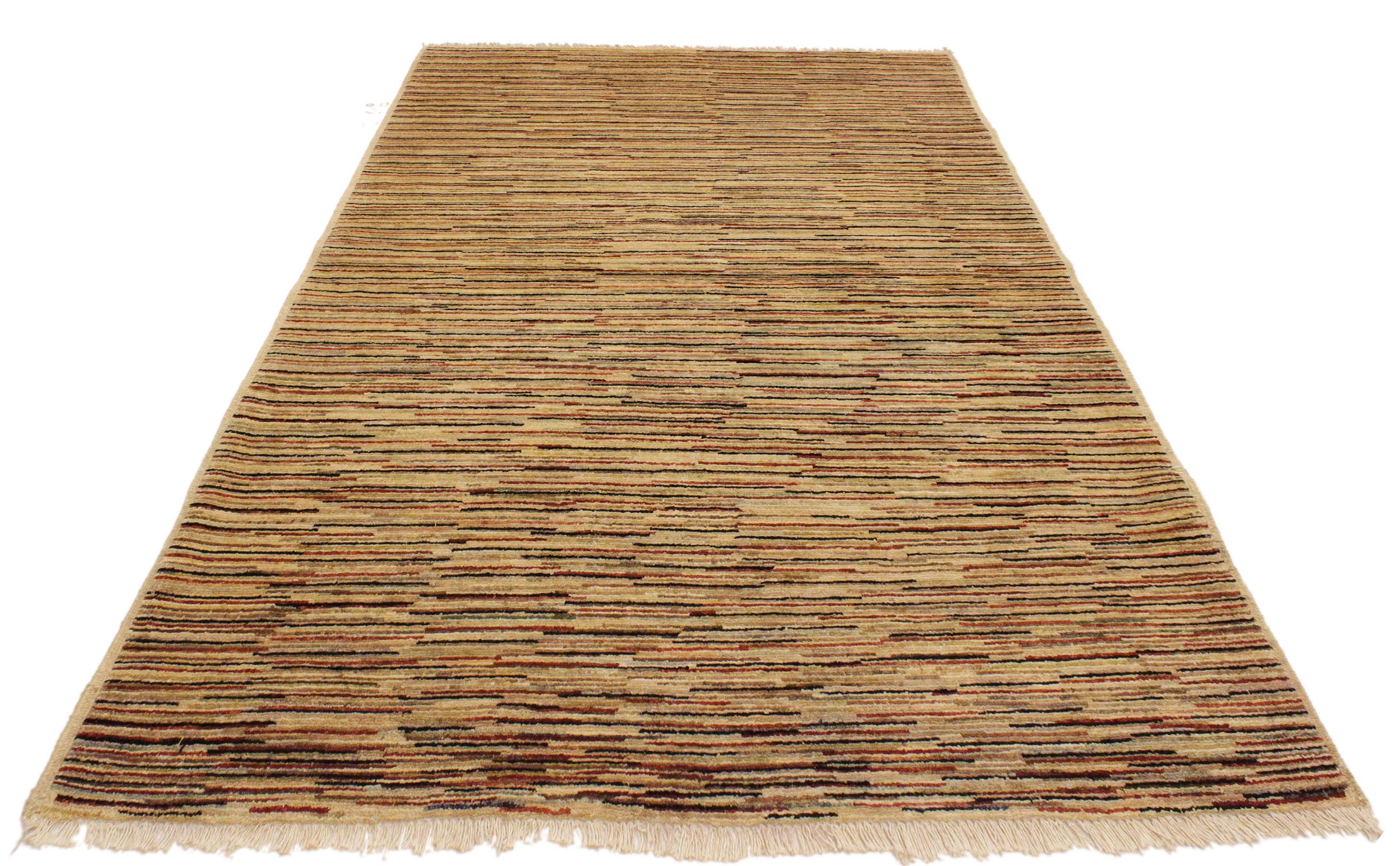 handmade Modern Gabbeh Beige Rust Hand Knotted RECTANGLE 100% WOOL area rug 4' x 6'