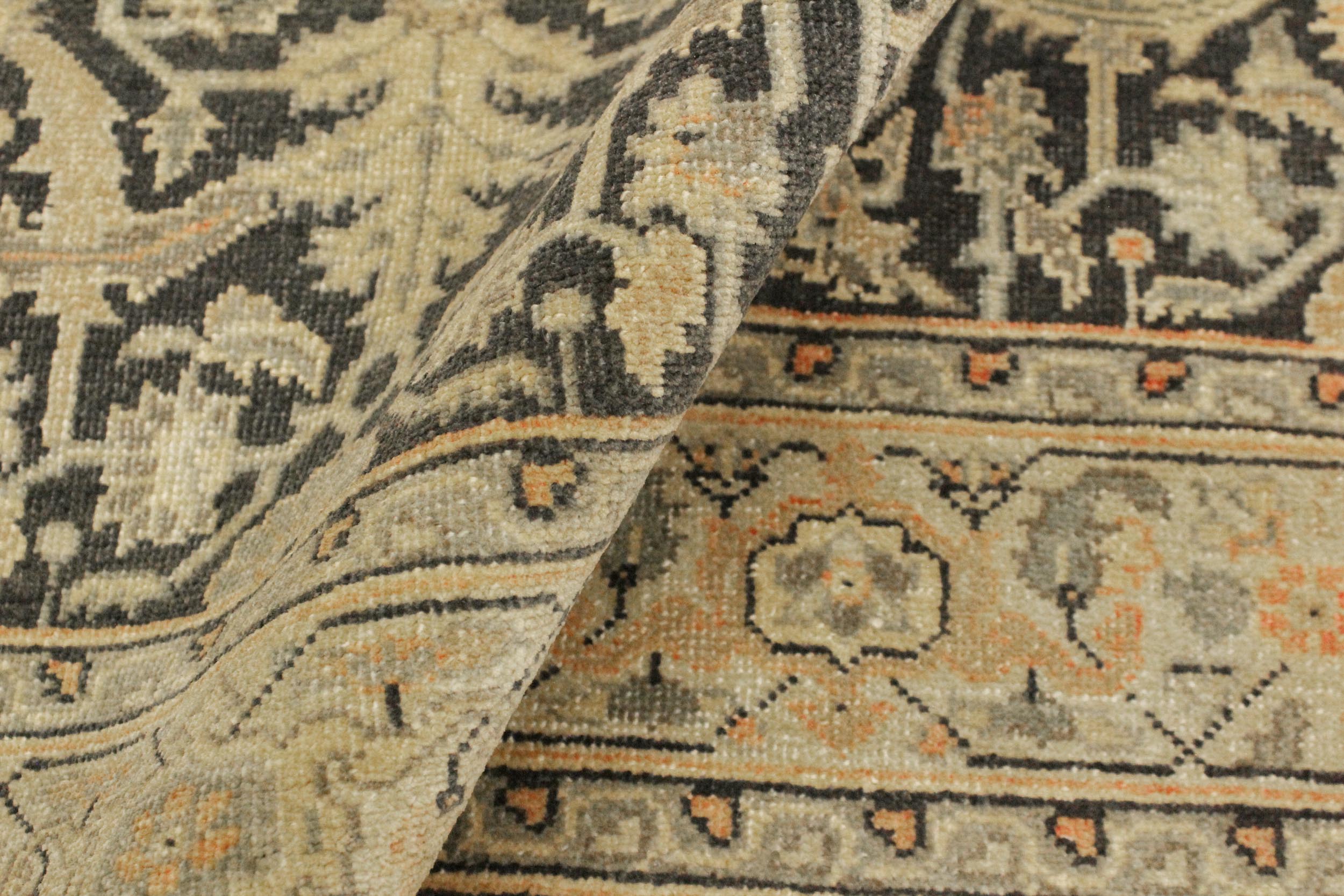 handmade Traditional Kafkaz Charcoal Beige Hand Knotted RECTANGLE 100% WOOL area rug 4x6