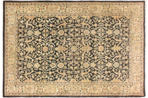 handmade Traditional Kafkaz Charcoal Beige Hand Knotted RECTANGLE 100% WOOL area rug 4x6