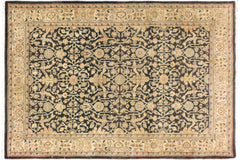 handmade Traditional Kafkaz Charcoal Beige Hand Knotted RECTANGLE 100% WOOL area rug 4x6