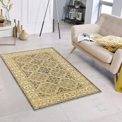 handmade Transitional Kafkaz Bluish Gray Tan Hand Knotted RECTANGLE 100% WOOL area rug 4' x 6'