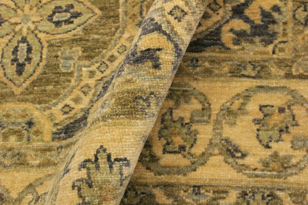 handmade Transitional Kafkaz Bluish Gray Tan Hand Knotted RECTANGLE 100% WOOL area rug 4 x 6