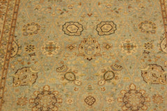 handmade Traditional Design Lt. Blue Gold Hand Knotted RECTANGLE 100% WOOL area rug 4' x 6'