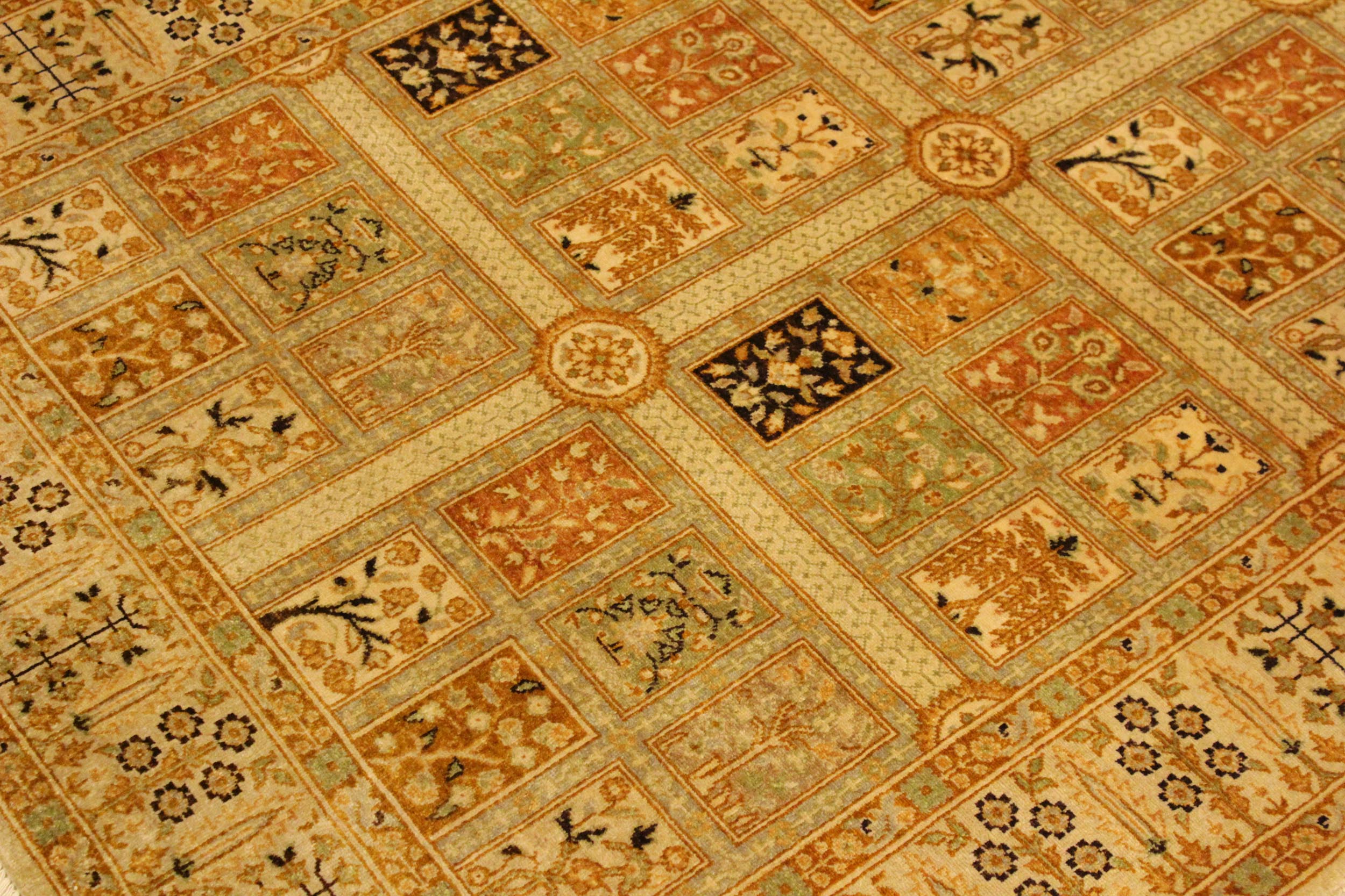 handmade Transitional Design Tan Gold Hand Knotted RECTANGLE 100% WOOL area rug 4' x 6'