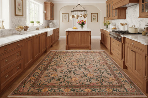 handmade Transitional Jasmain Lt. Brown Lt. Brown Hand Knotted RECTANGLE 100% WOOL area rug 4x6