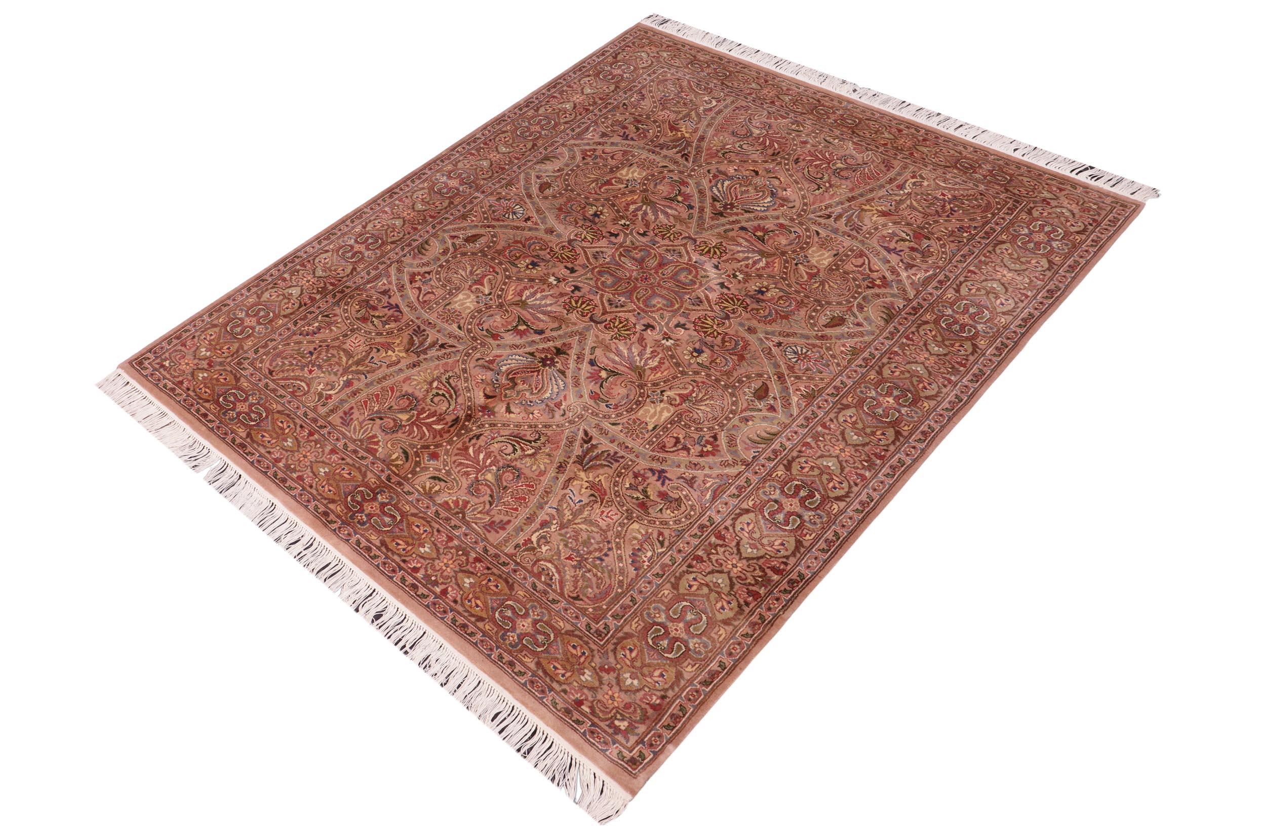 handmade Traditional Razia Lt. Brown Lt. Brown Hand Knotted RECTANGLE 100% WOOL area rug 4x6