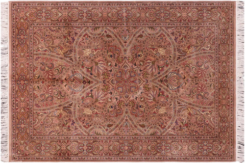 handmade Traditional Razia Lt. Brown Lt. Brown Hand Knotted RECTANGLE 100% WOOL area rug 4x6