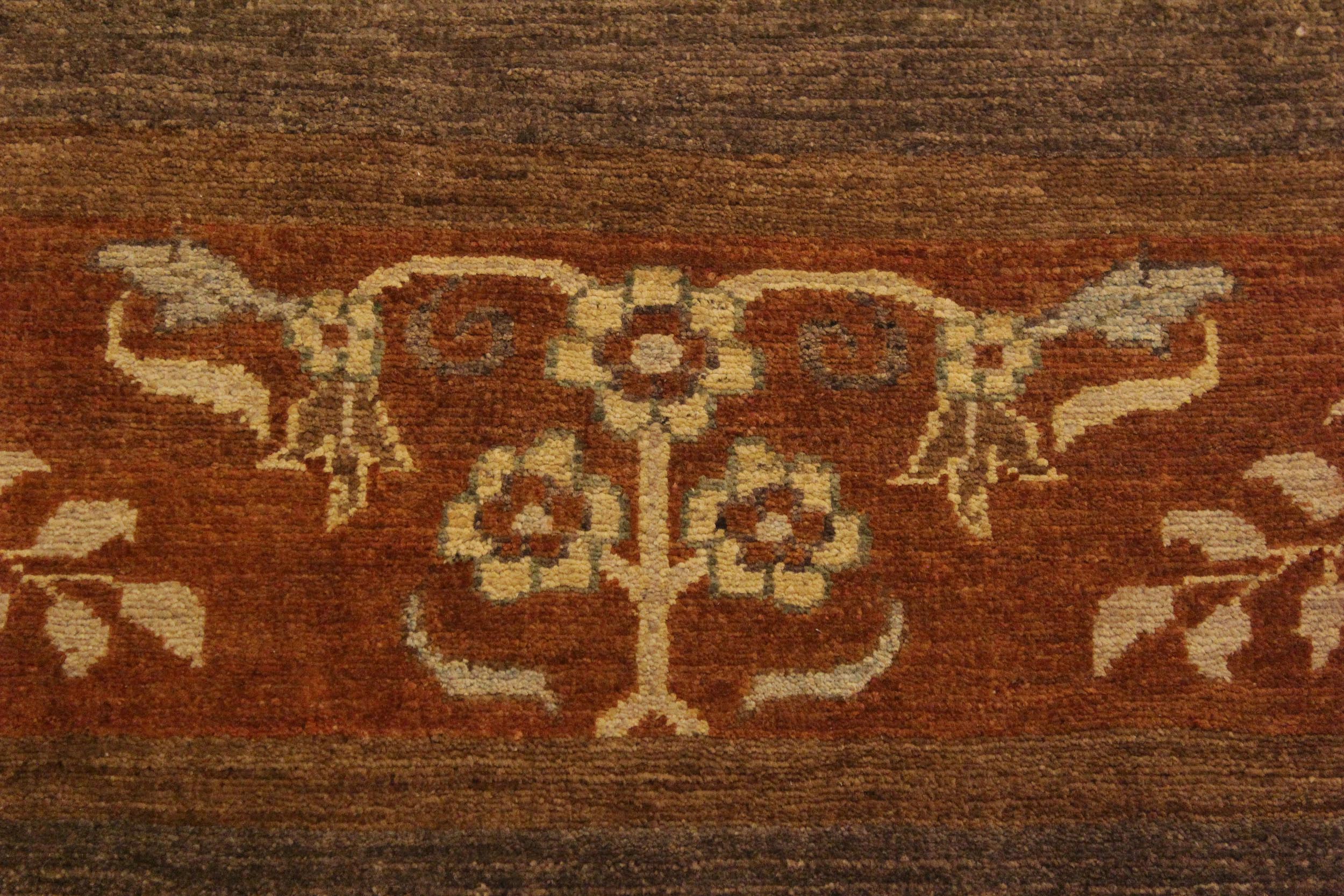 handmade Modern Gabbeh Brown Rust Hand Knotted RECTANGLE 100% WOOL area rug 4' x 6'