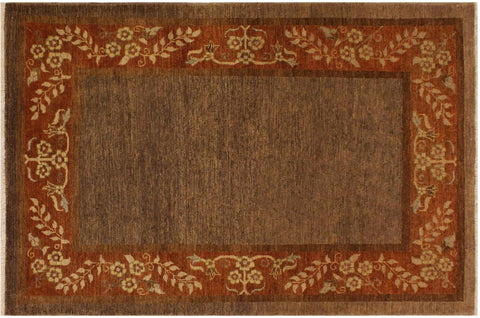 Chic Ziegler Nilda Brown/Rust Wool Rug - 4'1'' x 5'9''