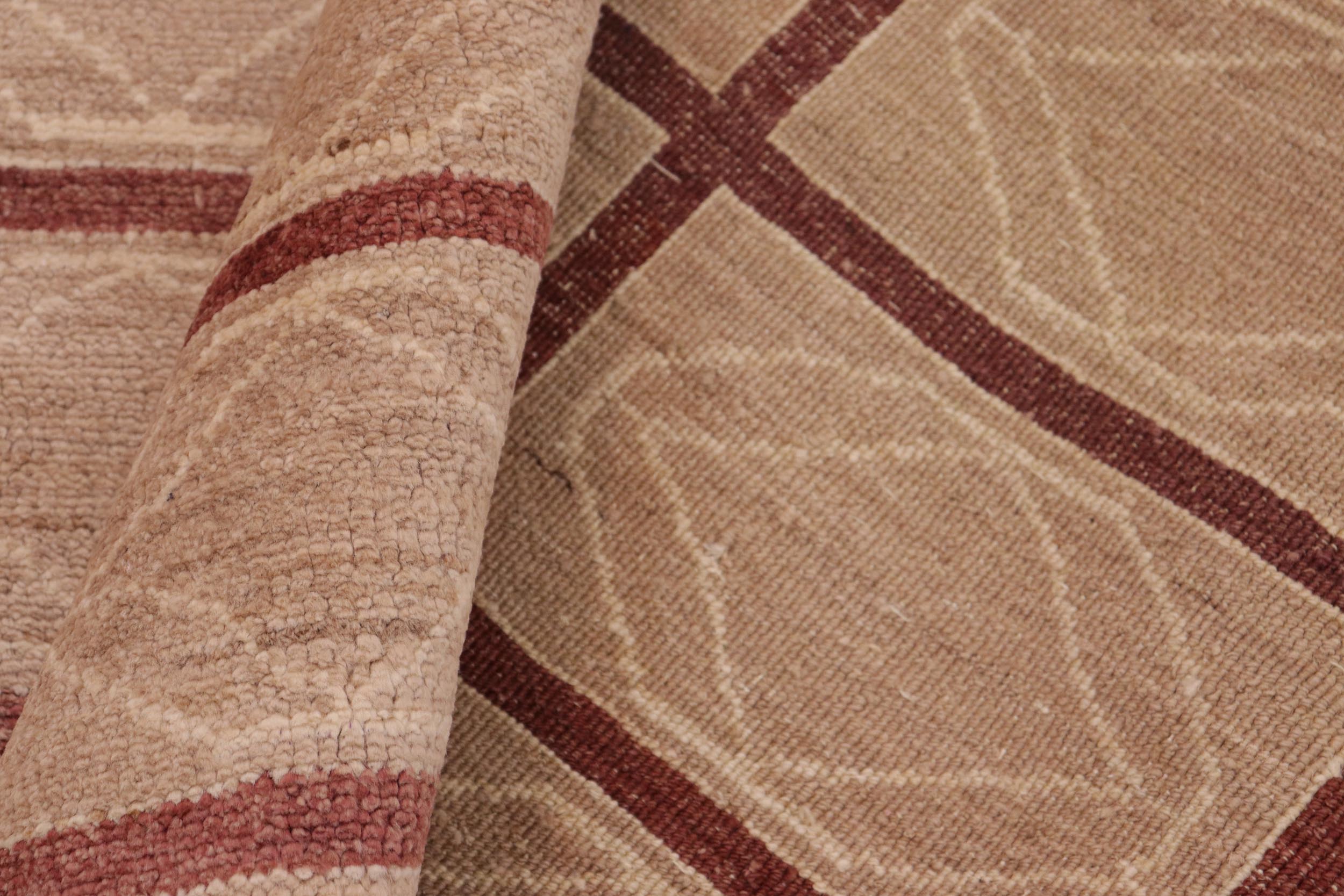 handmade Modern Gabbeh Tan Aubergine Hand Knotted RECTANGLE 100% WOOL area rug 8' x 10'