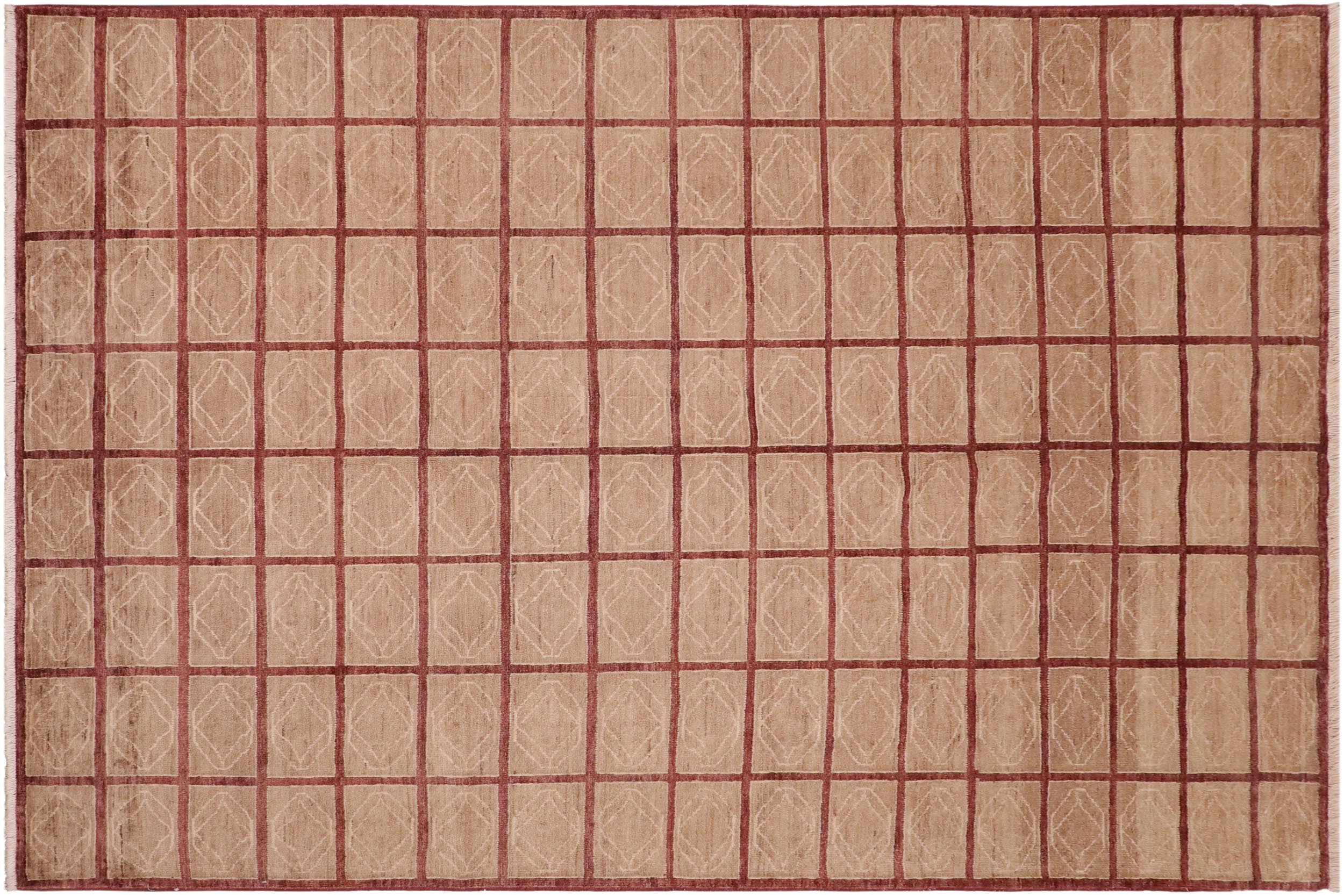 handmade Modern Gabbeh Tan Aubergine Hand Knotted RECTANGLE 100% WOOL area rug 8' x 10'