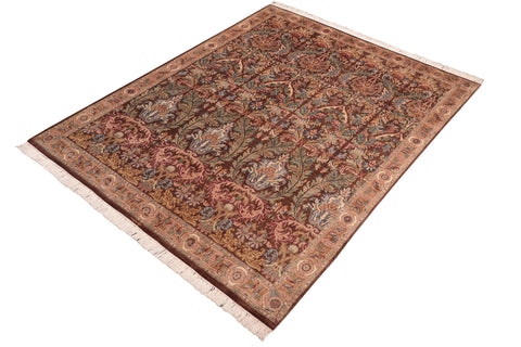 handmade Transitional Imran Brown Gold Hand Knotted RECTANGLE 100% WOOL area rug 8x10