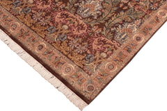 handmade Transitional Imran Brown Gold Hand Knotted RECTANGLE 100% WOOL area rug 8x10