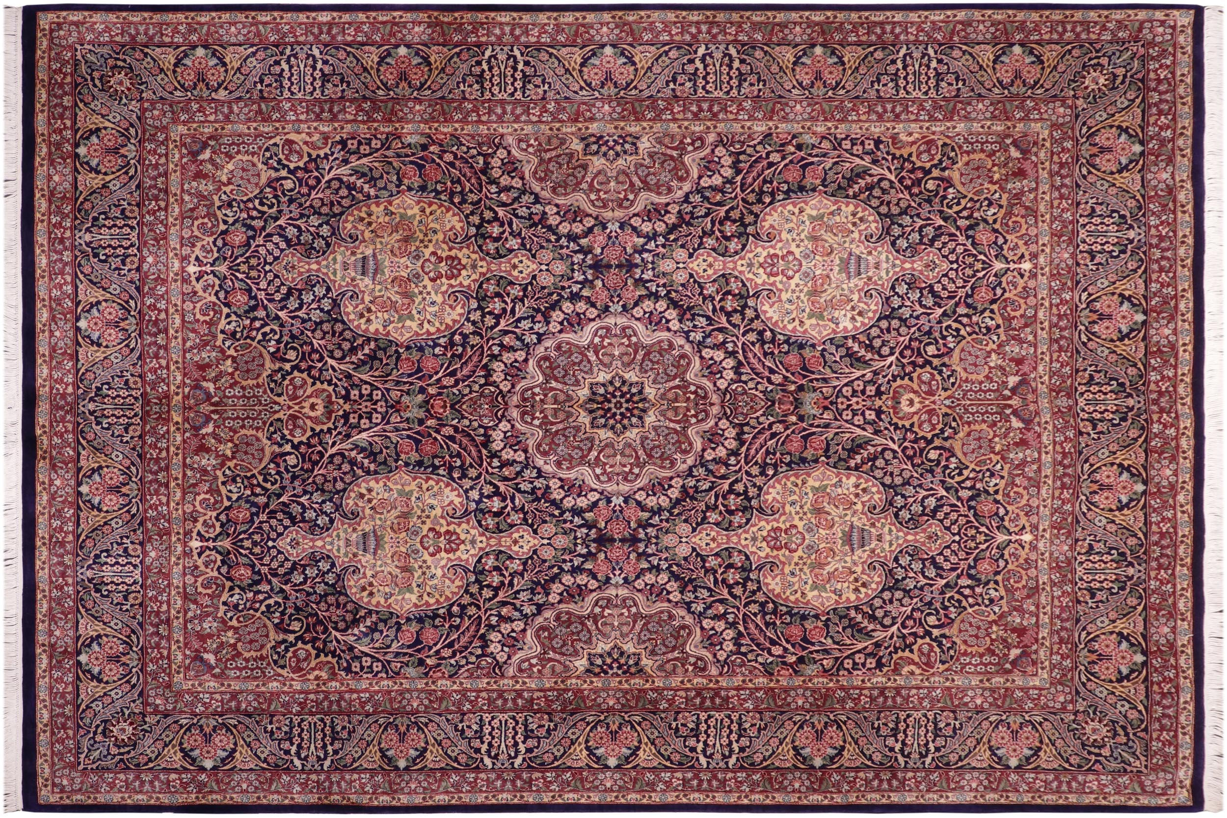 handmade Traditional Sultan Blue Rust Hand Knotted RECTANGLE 100% WOOL area rug 8x10