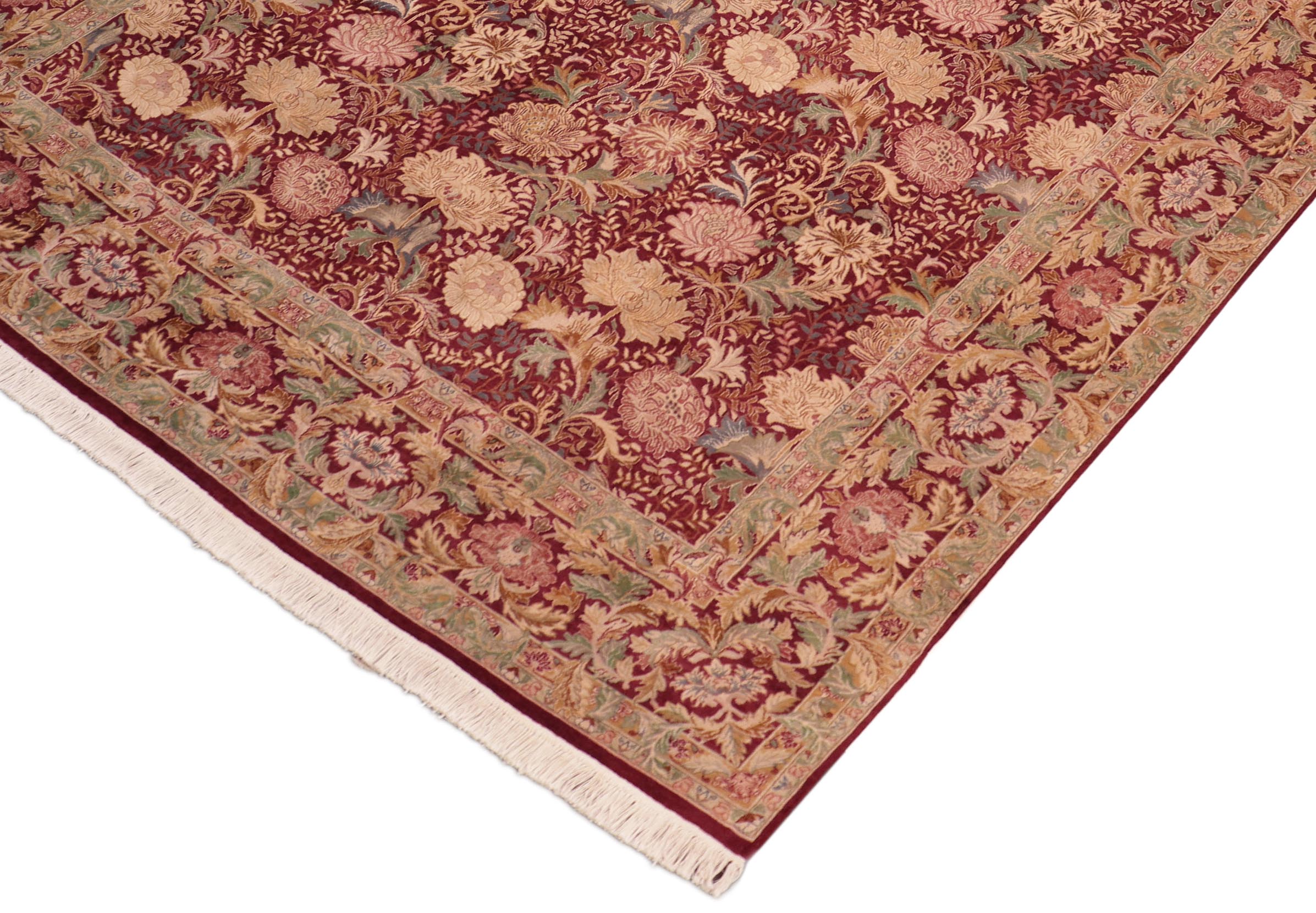 handmade Transitional Spring Red Brown Hand Knotted RECTANGLE 100% WOOL area rug 8x10