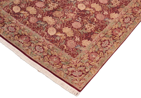 handmade Transitional Spring Red Brown Hand Knotted RECTANGLE 100% WOOL area rug 8x10