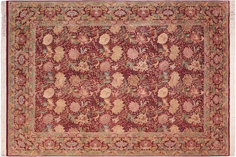 handmade Transitional Spring Red Brown Hand Knotted RECTANGLE 100% WOOL area rug 8x10