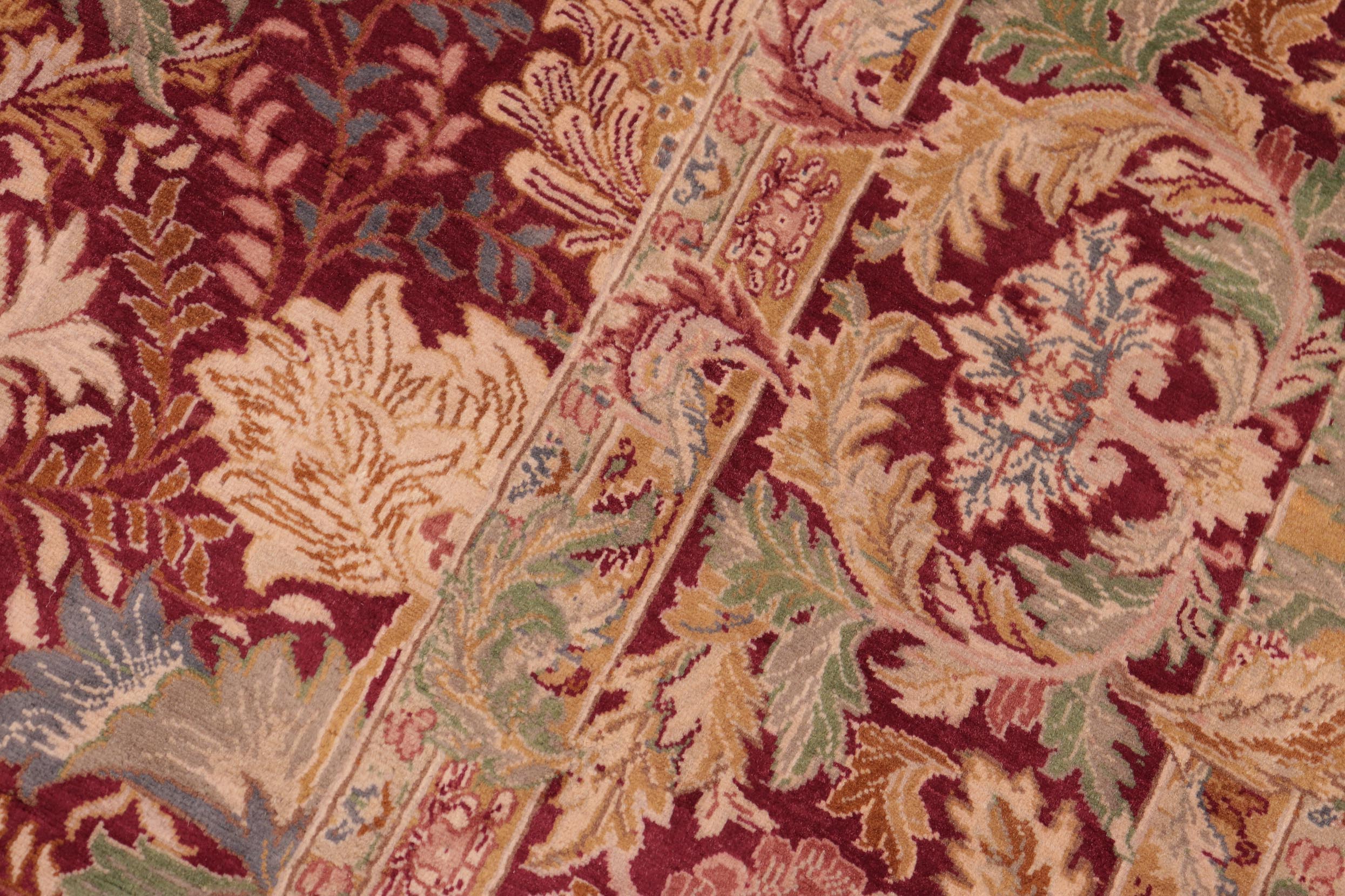 handmade Transitional Spring Red Brown Hand Knotted RECTANGLE 100% WOOL area rug 8x10
