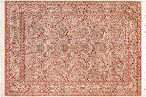handmade Transitional Nagi Beige Red Hand Knotted RECTANGLE 100% WOOL area rug 8x11