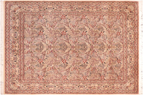 handmade Transitional Nagi Beige Red Hand Knotted RECTANGLE 100% WOOL area rug 8x11