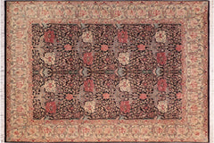 handmade Transitional William Black Beige Hand Knotted RECTANGLE 100% WOOL area rug 8x10