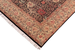handmade Transitional William Black Beige Hand Knotted RECTANGLE 100% WOOL area rug 8x10