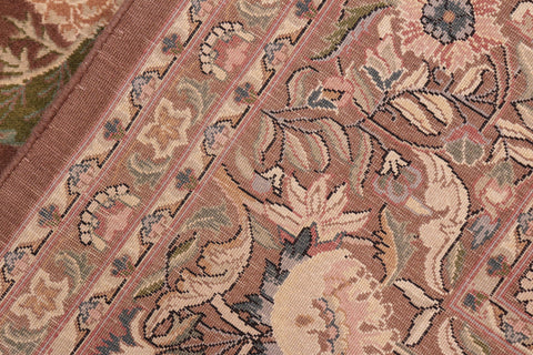 handmade Traditional Nagi Brown Blue Hand Knotted RECTANGLE 100% WOOL area rug 8x10