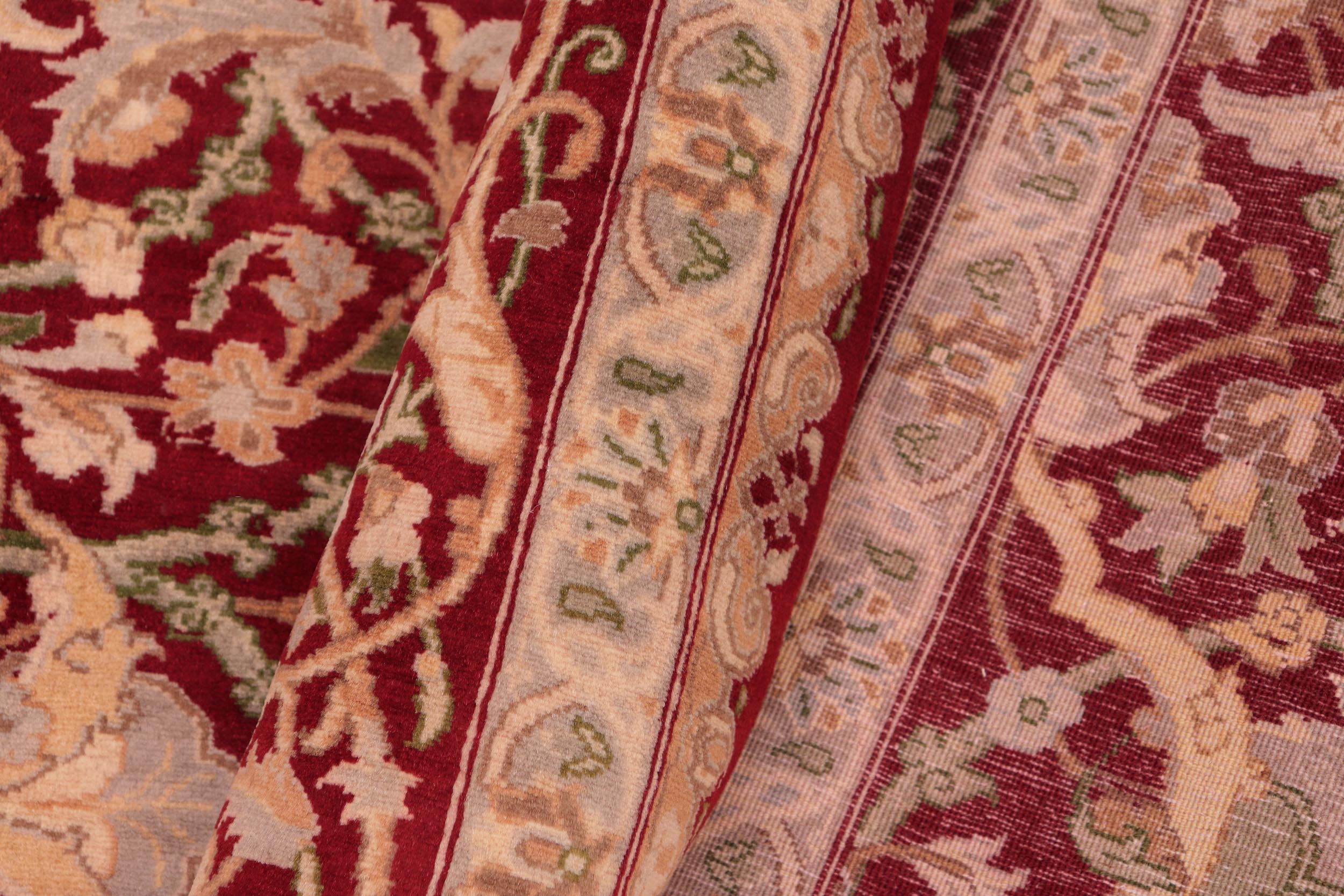 handmade Traditional Kashan Red Gold Hand Knotted RECTANGLE 100% WOOL area rug 8x10