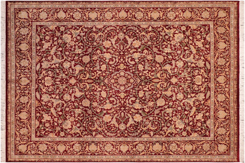 handmade Traditional Kashan Red Gold Hand Knotted RECTANGLE 100% WOOL area rug 8x10