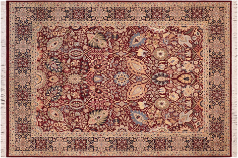handmade Traditional Shahid Red Blue Hand Knotted RECTANGLE 100% WOOL area rug 8x10