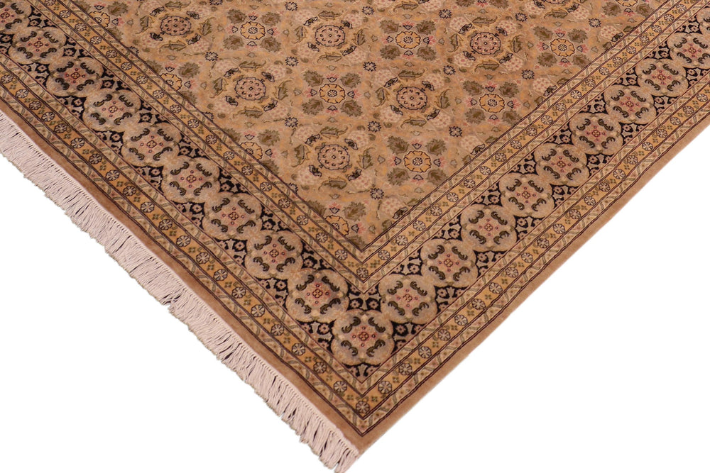 handmade Transitional Gulzar Gold Black Hand Knotted RECTANGLE 100% WOOL area rug 8x10
