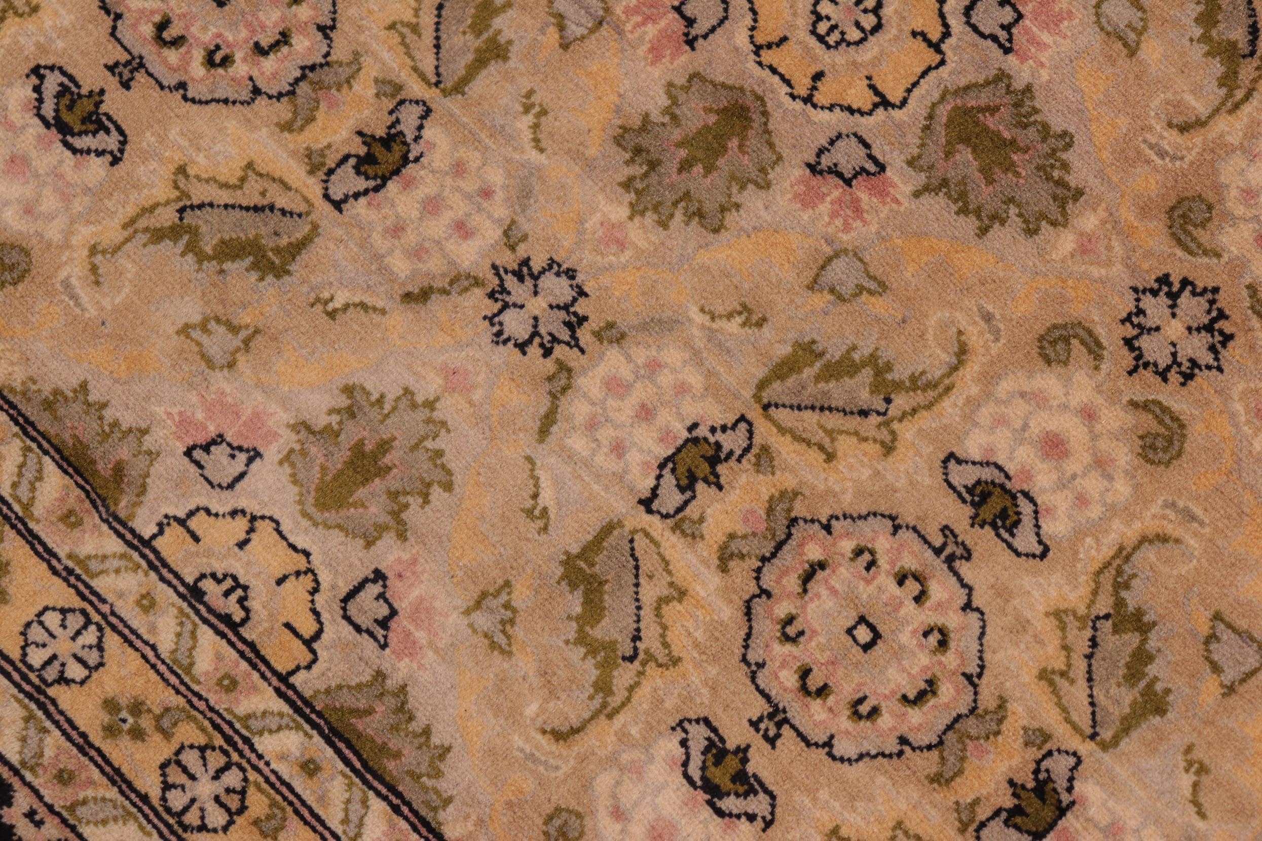 handmade Transitional Gulzar Gold Black Hand Knotted RECTANGLE 100% WOOL area rug 8x10
