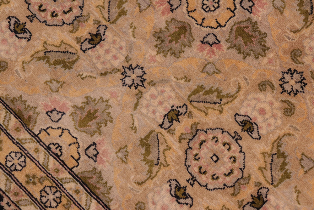 handmade Transitional Gulzar Gold Black Hand Knotted RECTANGLE 100% WOOL area rug 8x10