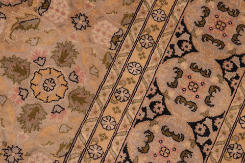 handmade Transitional Gulzar Gold Black Hand Knotted RECTANGLE 100% WOOL area rug 8x10