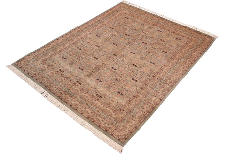 handmade Transitional Razia Green Blue Hand Knotted RECTANGLE 100% WOOL area rug 8x10