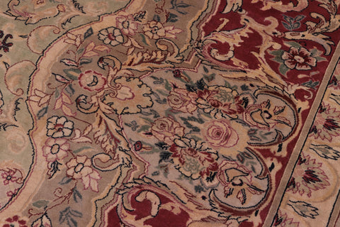 handmade Traditional Haider Lt. Green Lt.red Hand Knotted RECTANGLE 100% WOOL area rug 8x10