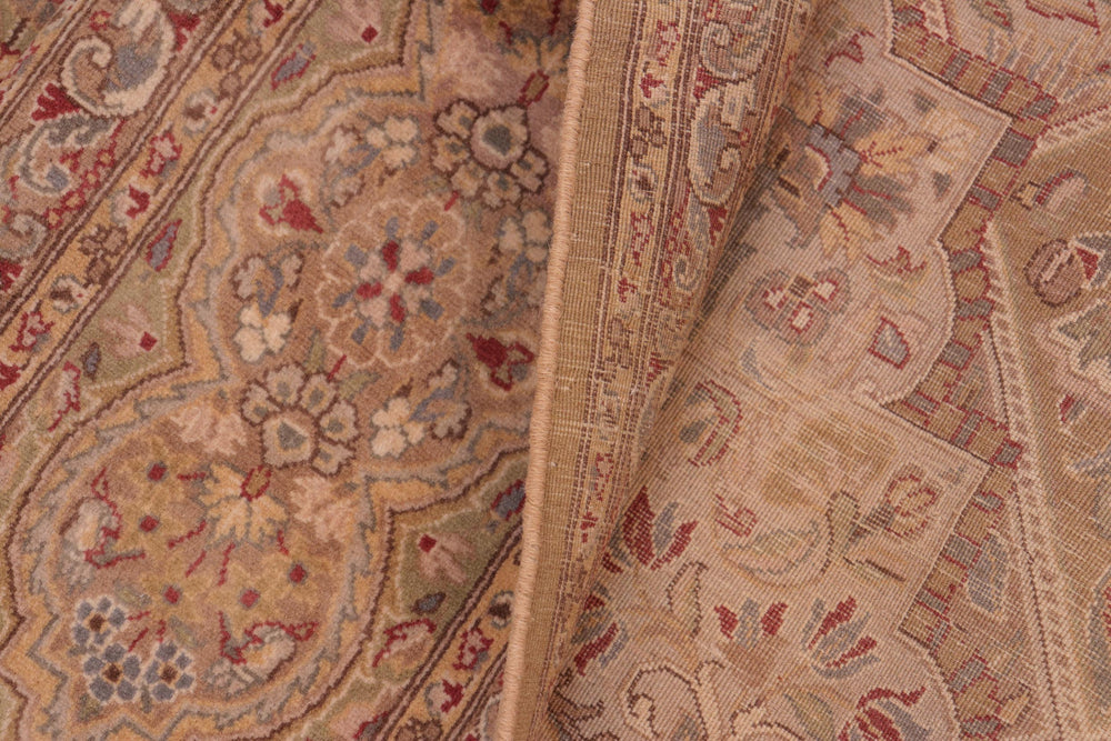 handmade Traditional Gulab Gold Green Hand Knotted RECTANGLE 100% WOOL area rug 8x10
