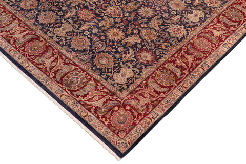 handmade Transitional Agra Blue Red Hand Knotted RECTANGLE 100% WOOL area rug 8x10