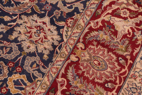 handmade Transitional Agra Blue Red Hand Knotted RECTANGLE 100% WOOL area rug 8x10