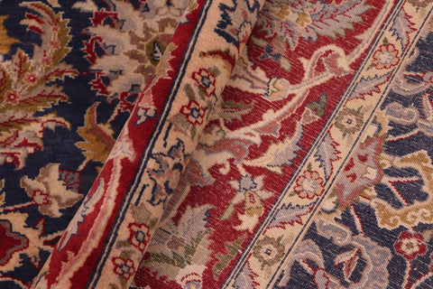 handmade Transitional Agra Blue Red Hand Knotted RECTANGLE 100% WOOL area rug 8x10