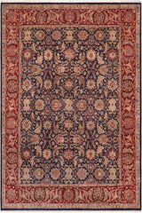 Traditional Agra Tessie Blue Red Hand Knotted Area rugs 8 x 10