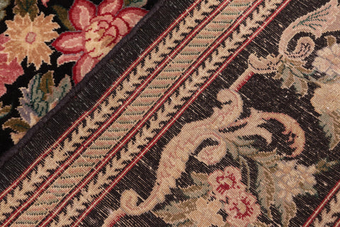 handmade Transitional David Black Green Hand Knotted RECTANGLE 100% WOOL area rug 8x10