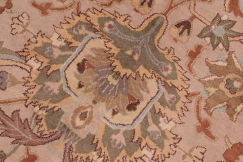 handmade Traditional Lahore Taupe Brown Hand Knotted RECTANGLE 100% WOOL area rug 8x10
