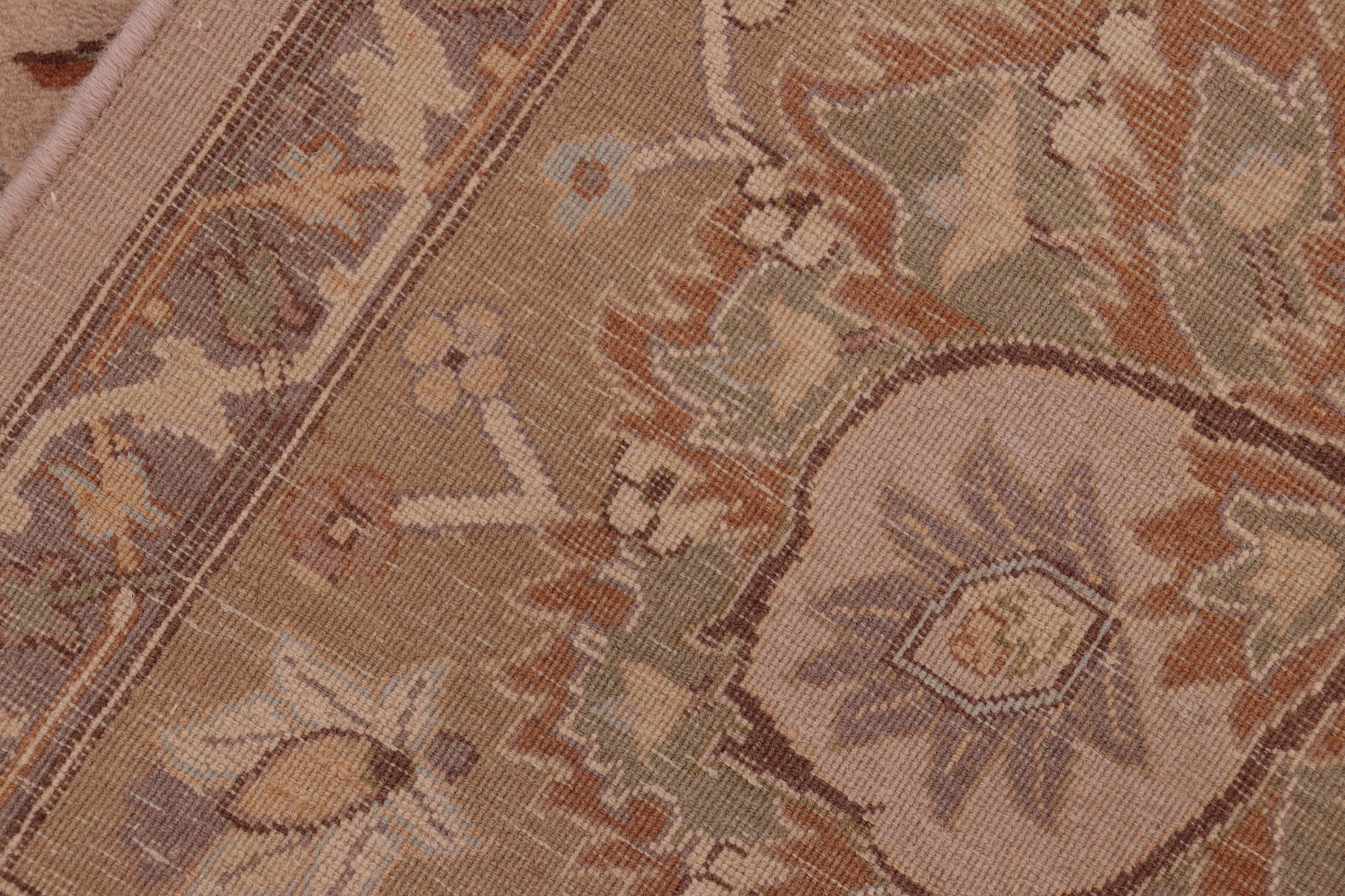 handmade Traditional Lahore Taupe Brown Hand Knotted RECTANGLE 100% WOOL area rug 8x10