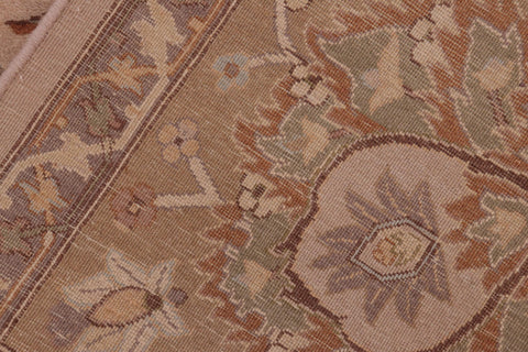 handmade Traditional Lahore Taupe Brown Hand Knotted RECTANGLE 100% WOOL area rug 8x10